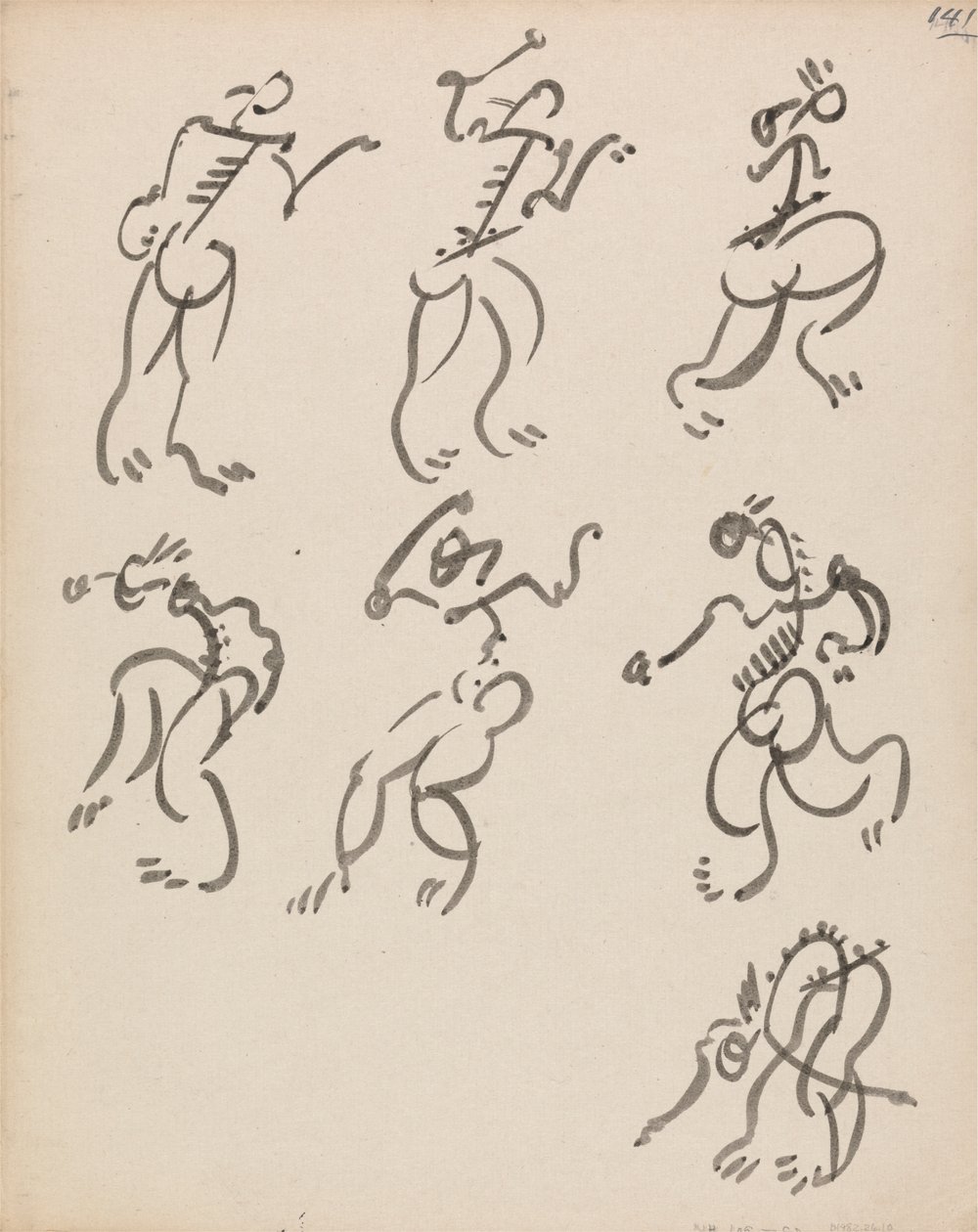 Sette figure danzanti, in tre registri da Henri Gaudier Brzeska