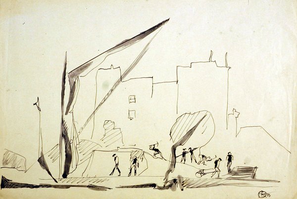 Barca sul Tamigi ai London Docks da Henri Gaudier-Brzeska