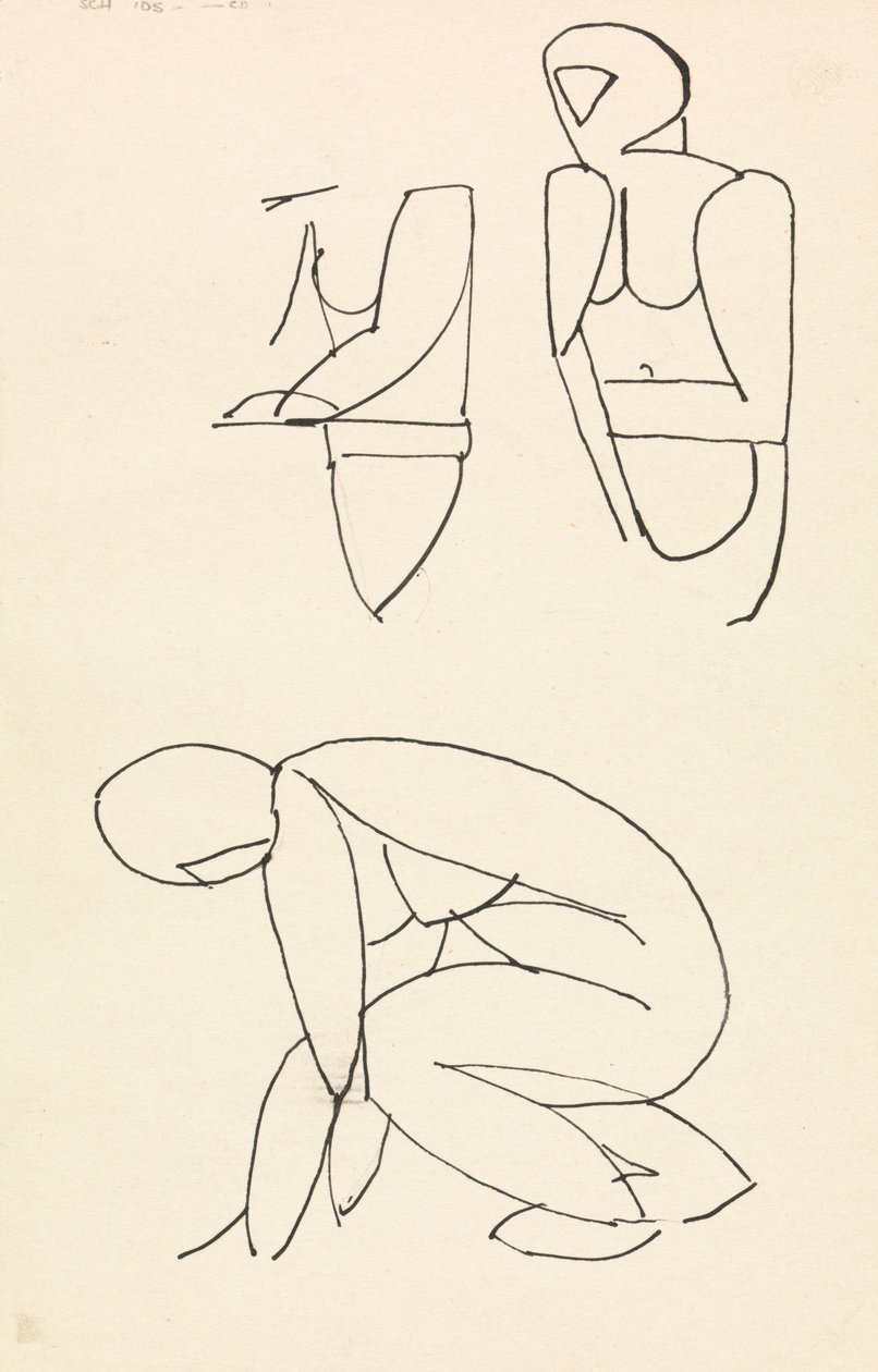 Tre studi di figure da Henri Gaudier Brzeska