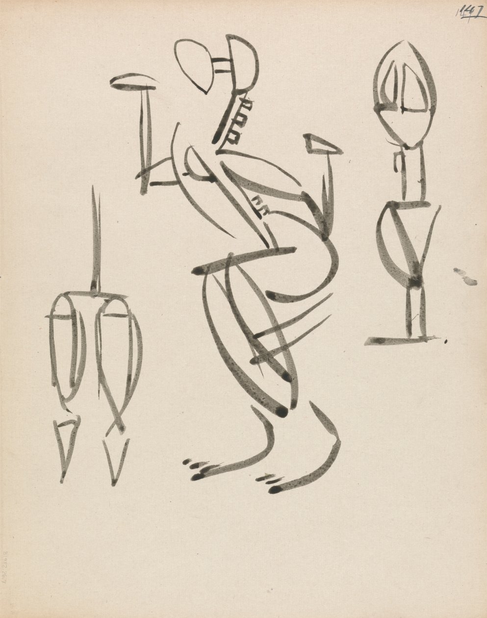 Tre Studi di Figure da Henri Gaudier-Brzeska