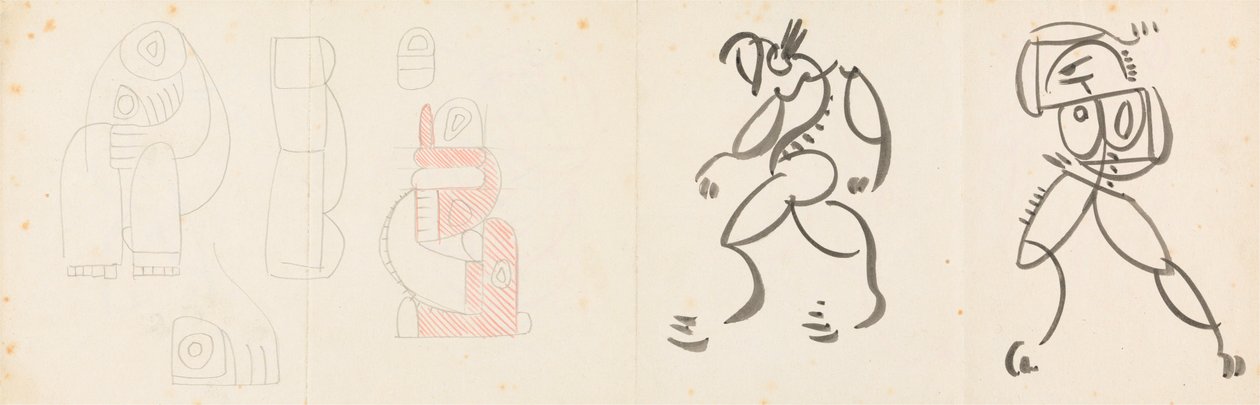 Due Figure Danzanti e Cinque Studi per un Gruppo Madre e Bambino da Henri Gaudier Brzeska