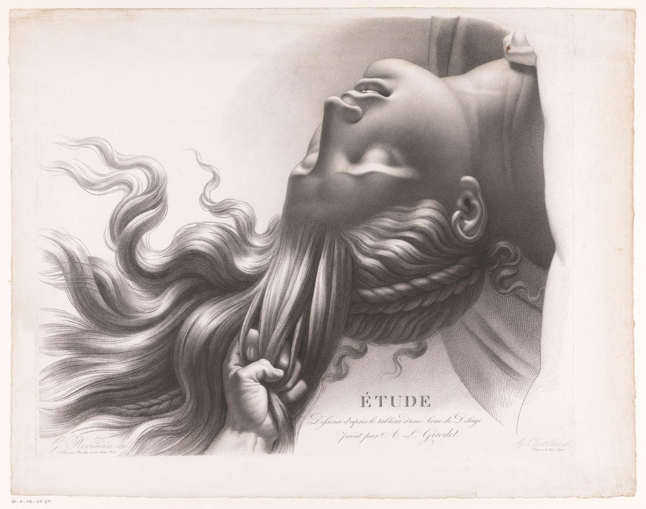 Testa di una giovane donna tirata per i capelli da Henri Guillaume Chatillon
