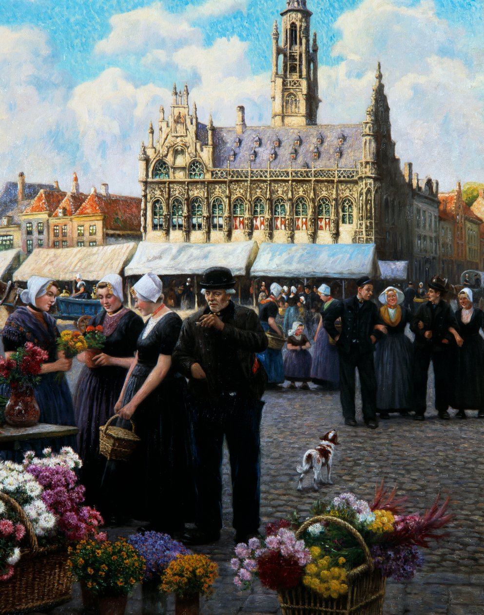 Il mercato dei fiori a Middelburg da Henri Houben