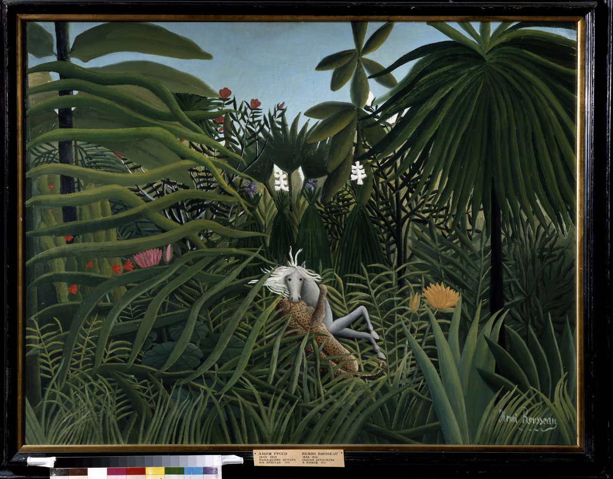 Cavallo attaccato da un giaguaro da Henri J.F. Rousseau