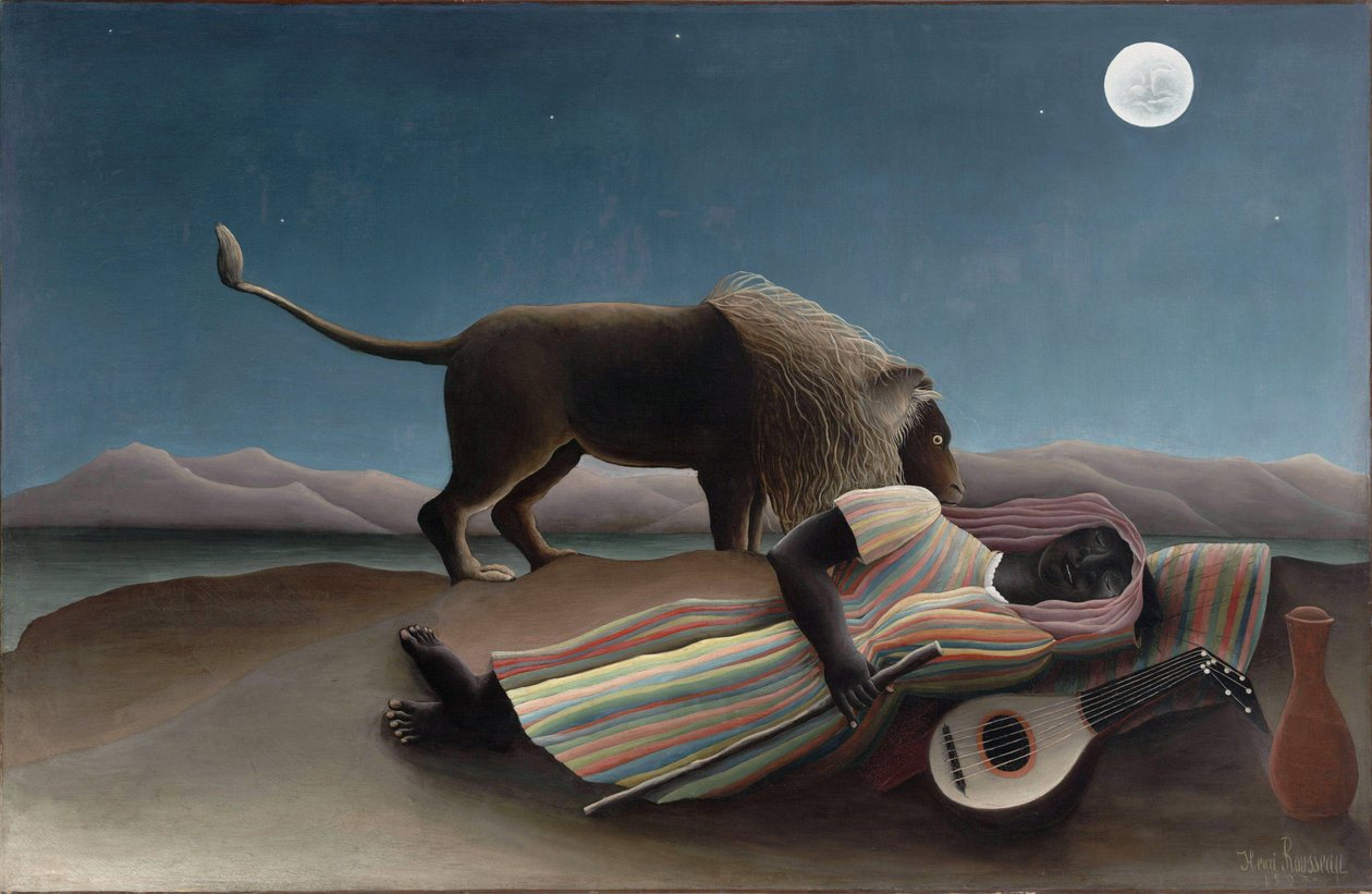 La zingara addormentata (La gitane endormie) da Henri J.F. Rousseau
