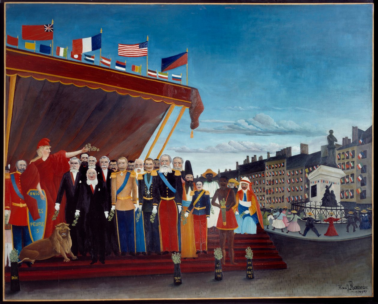 Rappresentante di potenze straniere che salutano la repubblica come segno di pace da Henri J.F. Rousseau