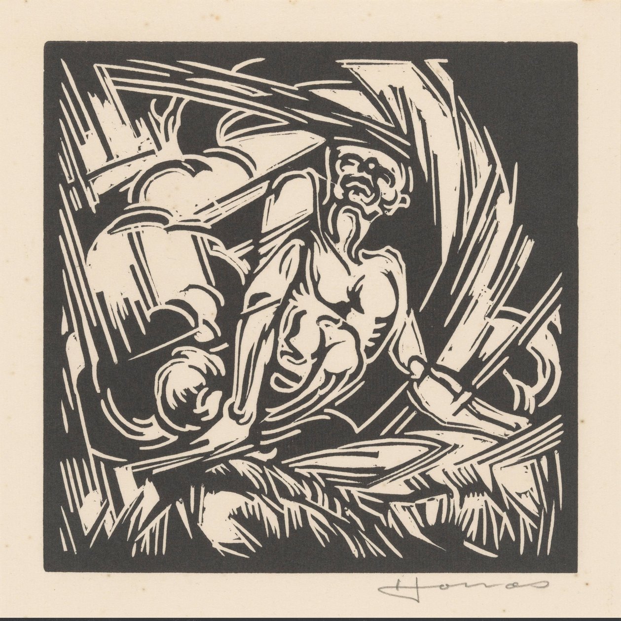 Personificazione del vento da Henri Jonas (signed by artist)