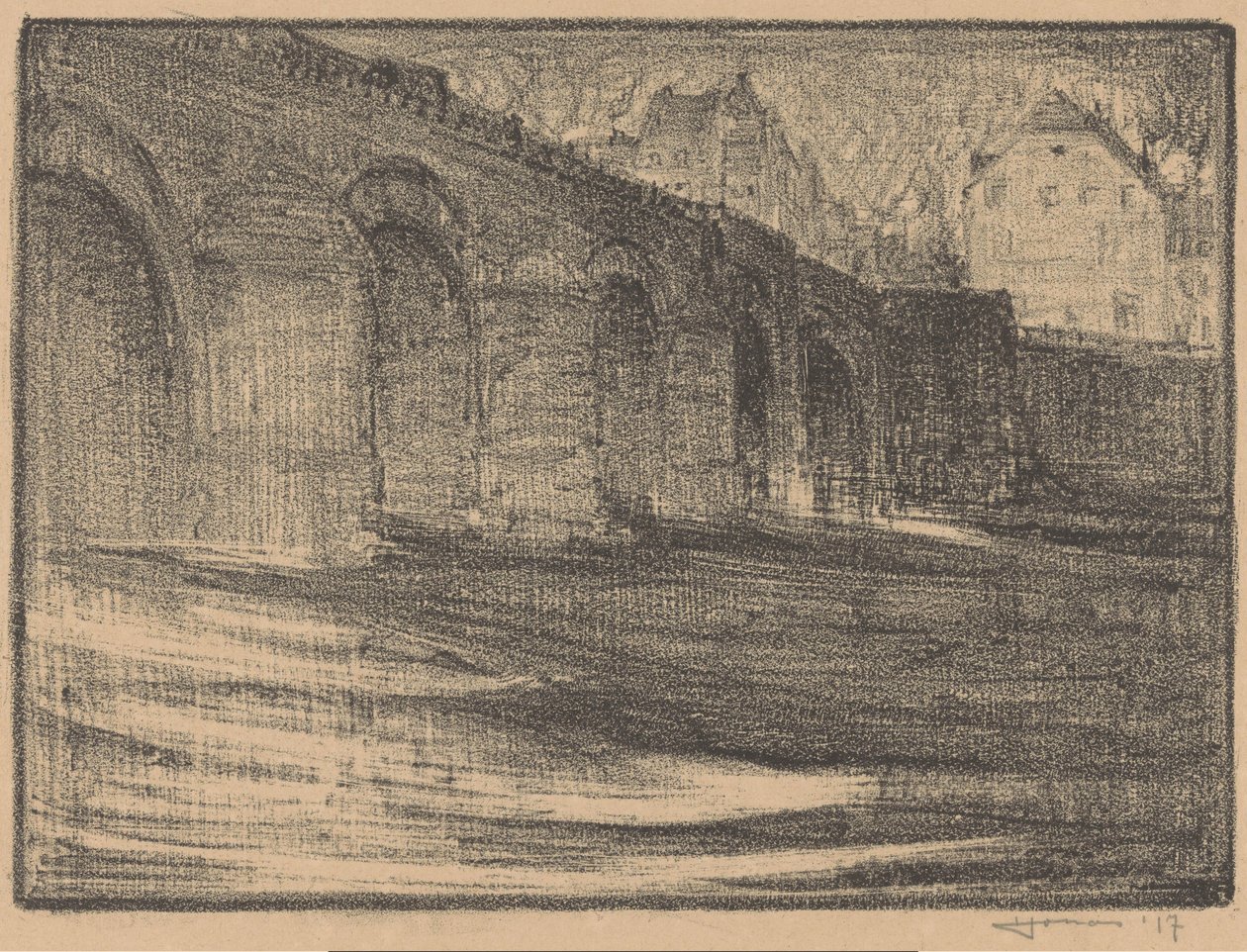 Ponte di San Servazio sulla Mosa a Maastricht da Henri Jonas (signed by artist)