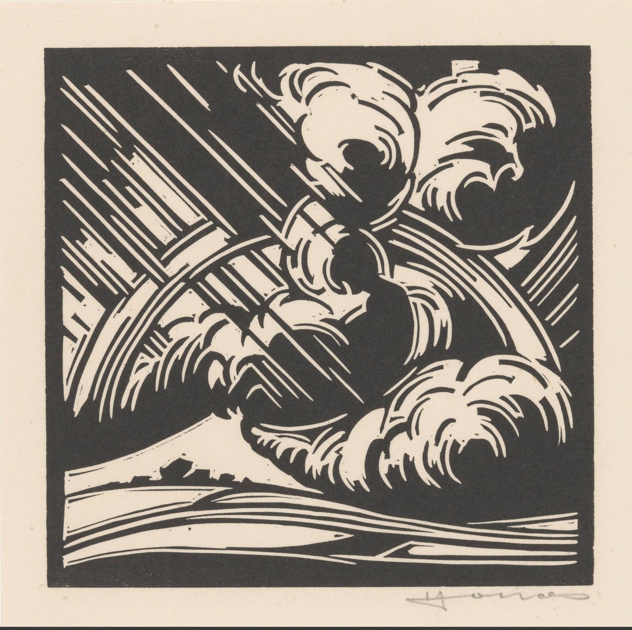 Tempesta su un paesaggio da Henri Jonas (signed by artist)