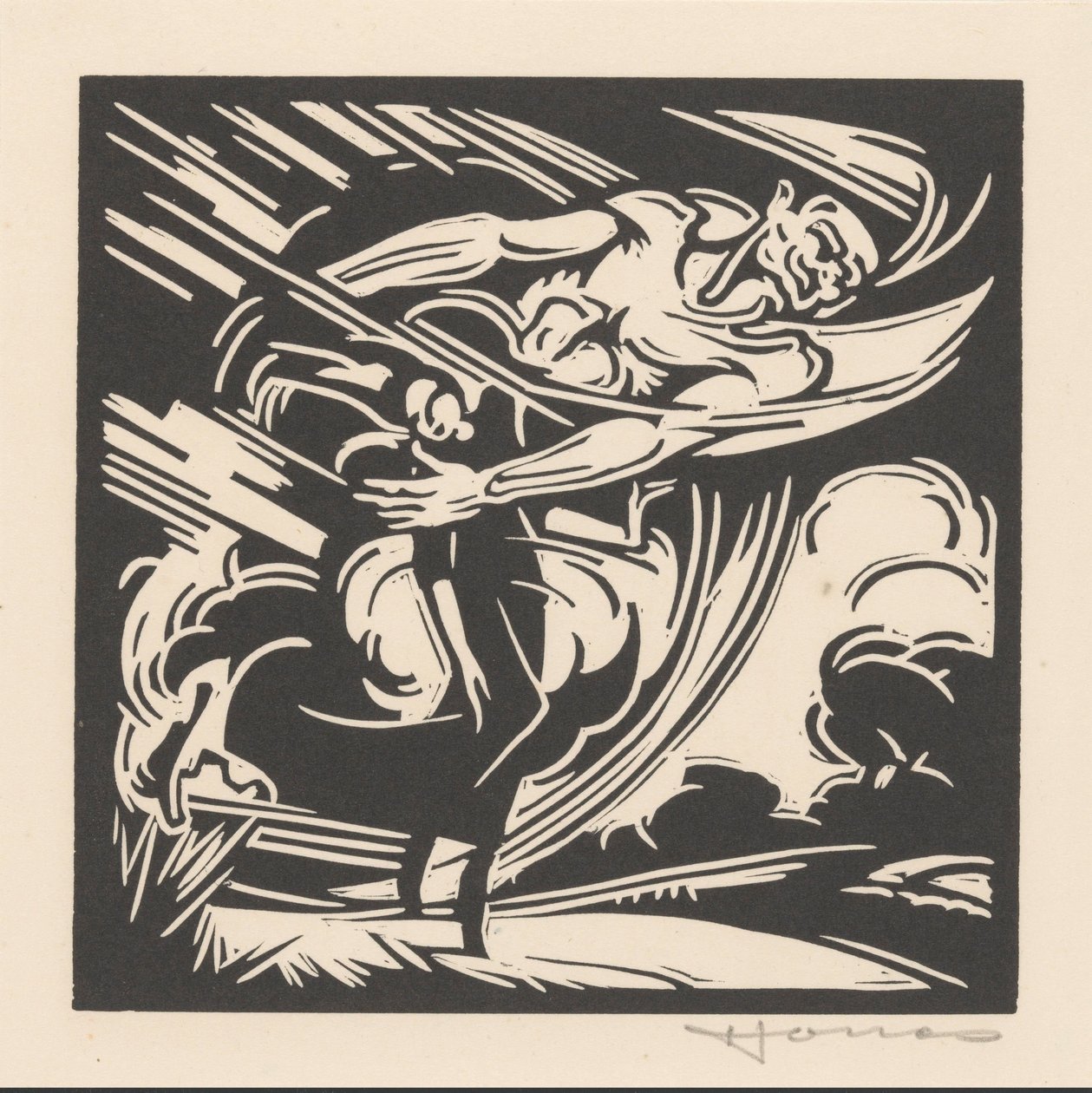 Donna e il vento da Henri Jonas (signed by artist)