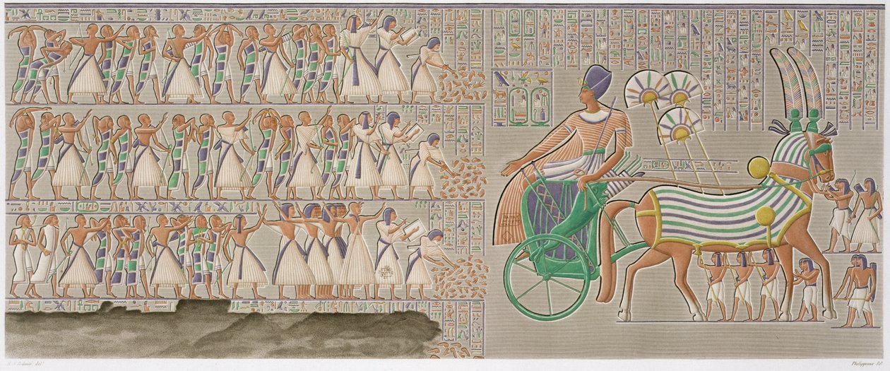Rilievi colorati dalla galleria sud del peristilio del palazzo, tavola 12 da Vol II di 