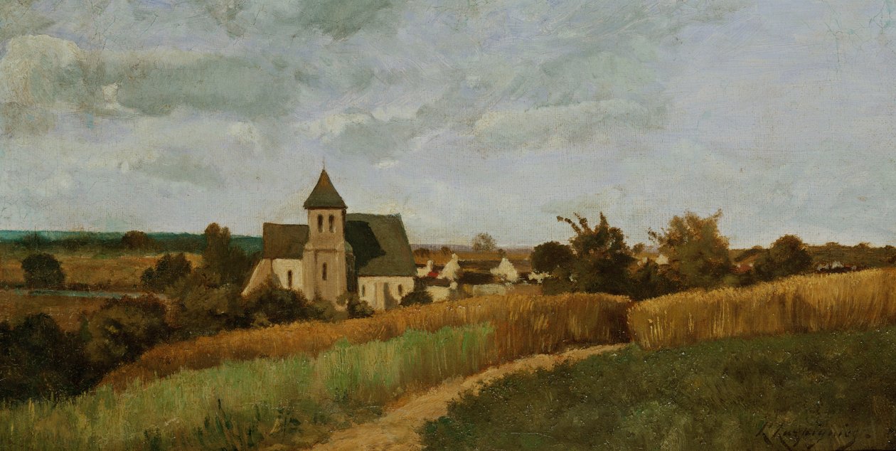 Un villaggio al tempo del raccolto da Henri Joseph Harpignies