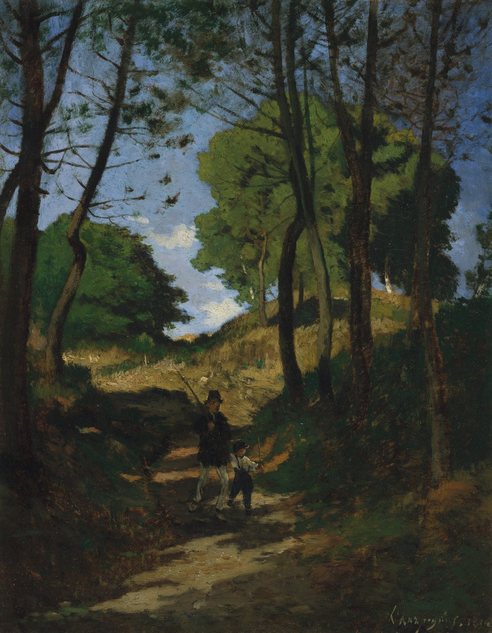 Abeti a Les Trembleaux, vicino a Marlotte, 1854 da Henri Joseph Harpignies