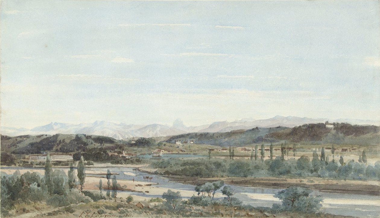 Paesaggio con una valle fluviale nel sud della Francia da Henri Joseph Harpignies