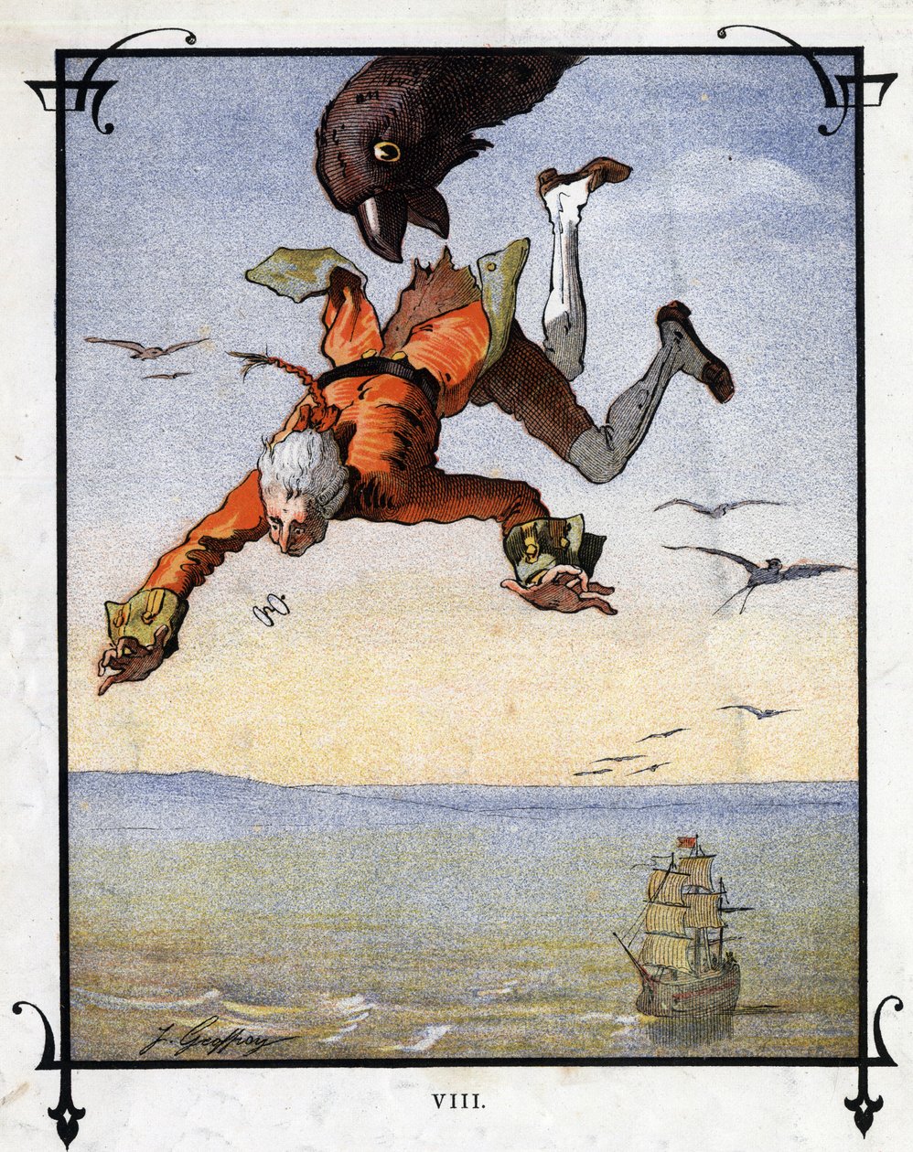 Lemuel Gulliver viene portato via da un
