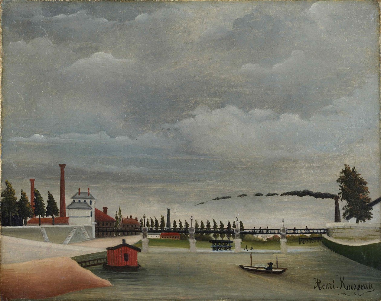 Veduta del ponte pedonale a Passy, 1890-1891 da Henri Julien Félix Rousseau