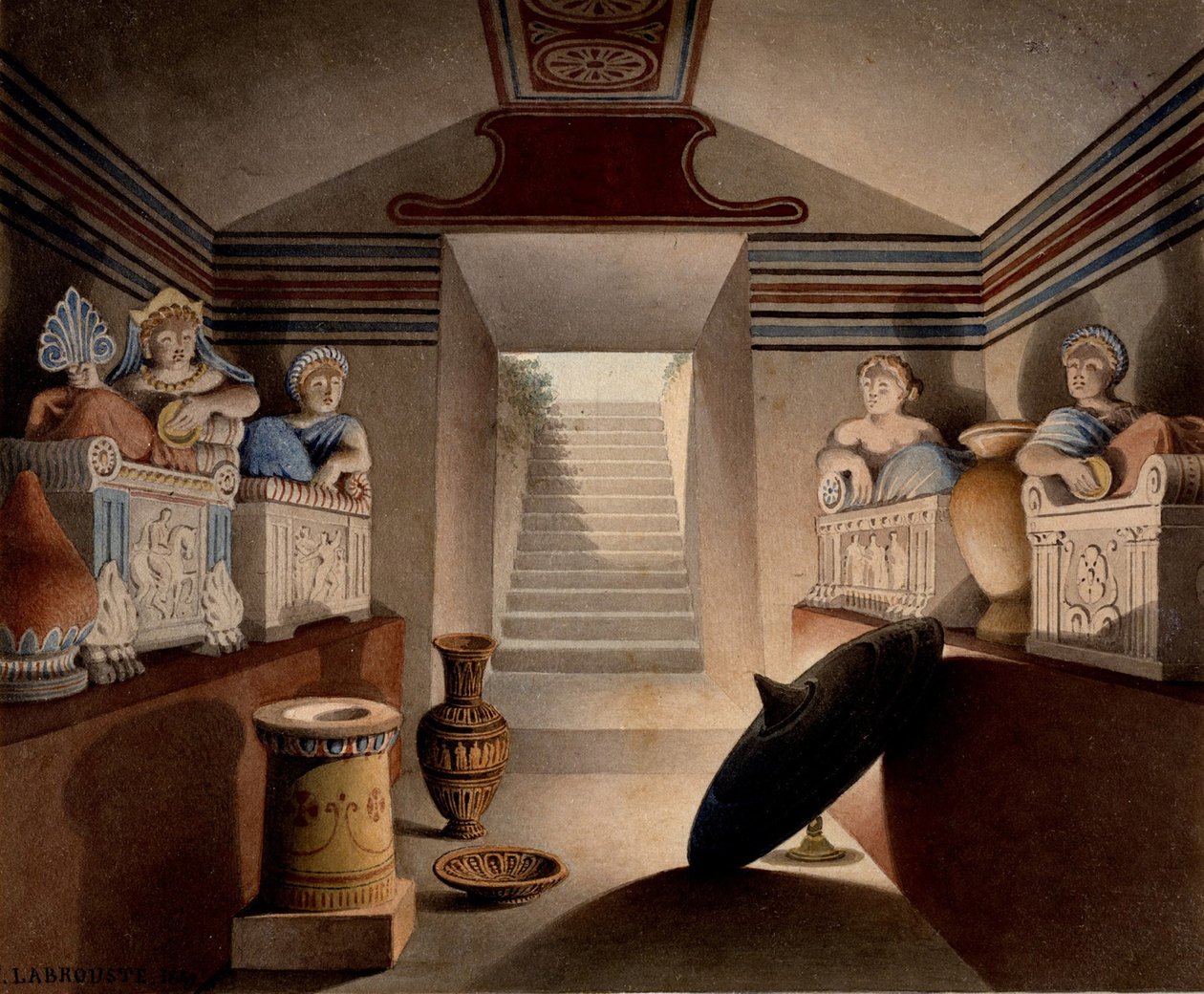Veduta di una tomba etrusca, 1849 da Henri Labrouste