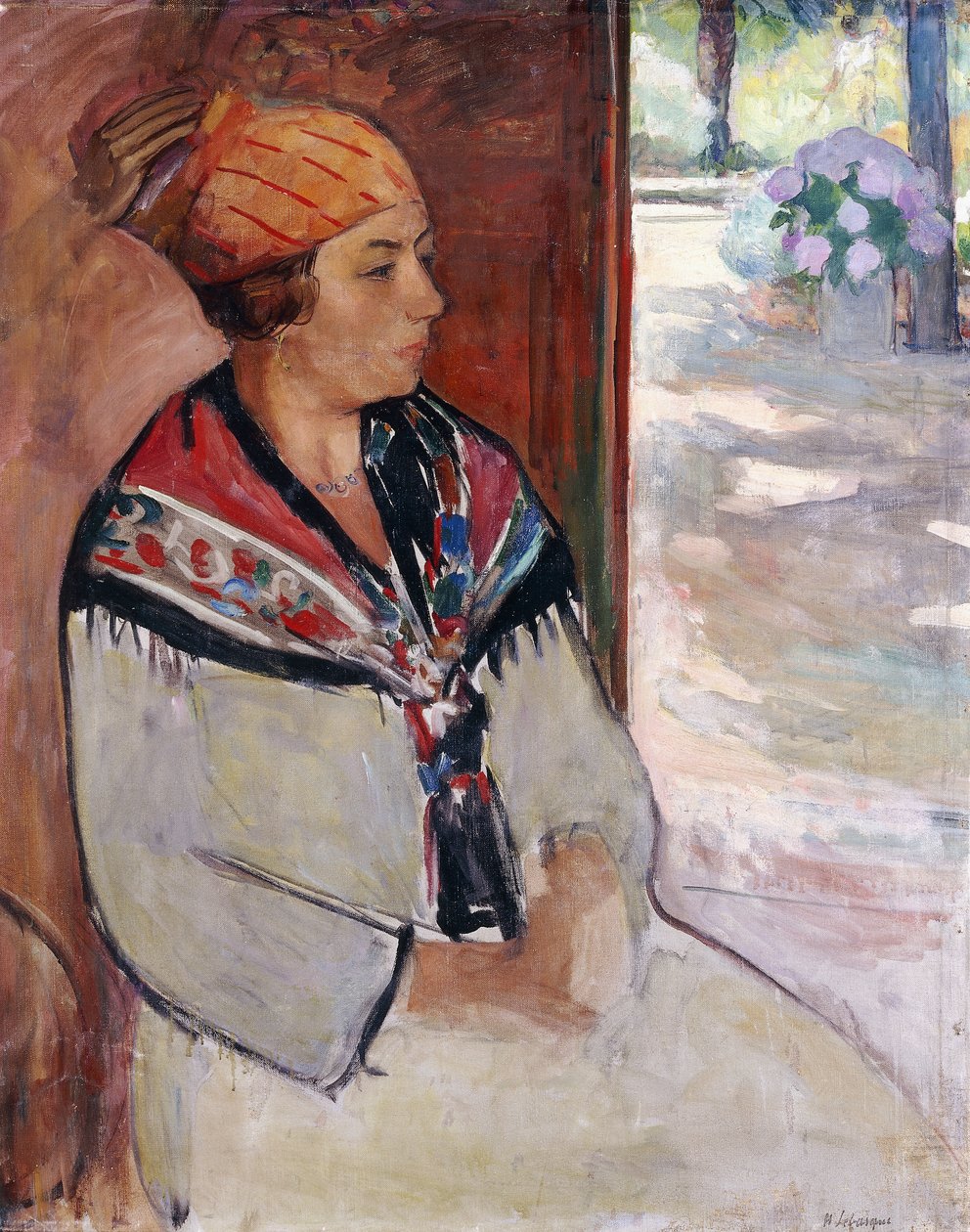Donna con bandana a Prefailles da Henri Lebasque