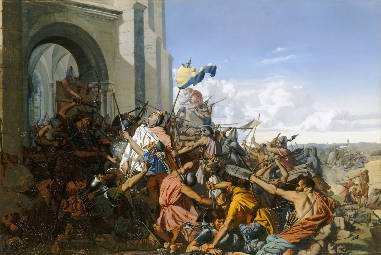 La morte di Roberto il Forte nella battaglia di Brissarthe da Henri Lehmann