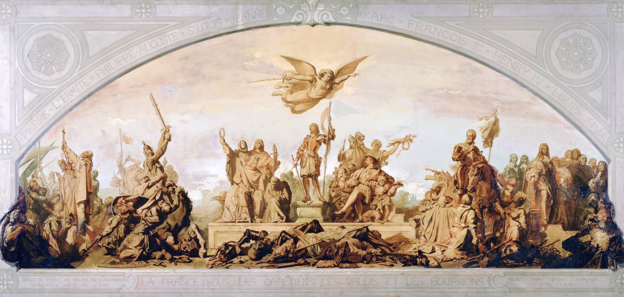 La Francia sotto i Capetingi, Valois e i Borboni, 1856 da Henri Lehmann