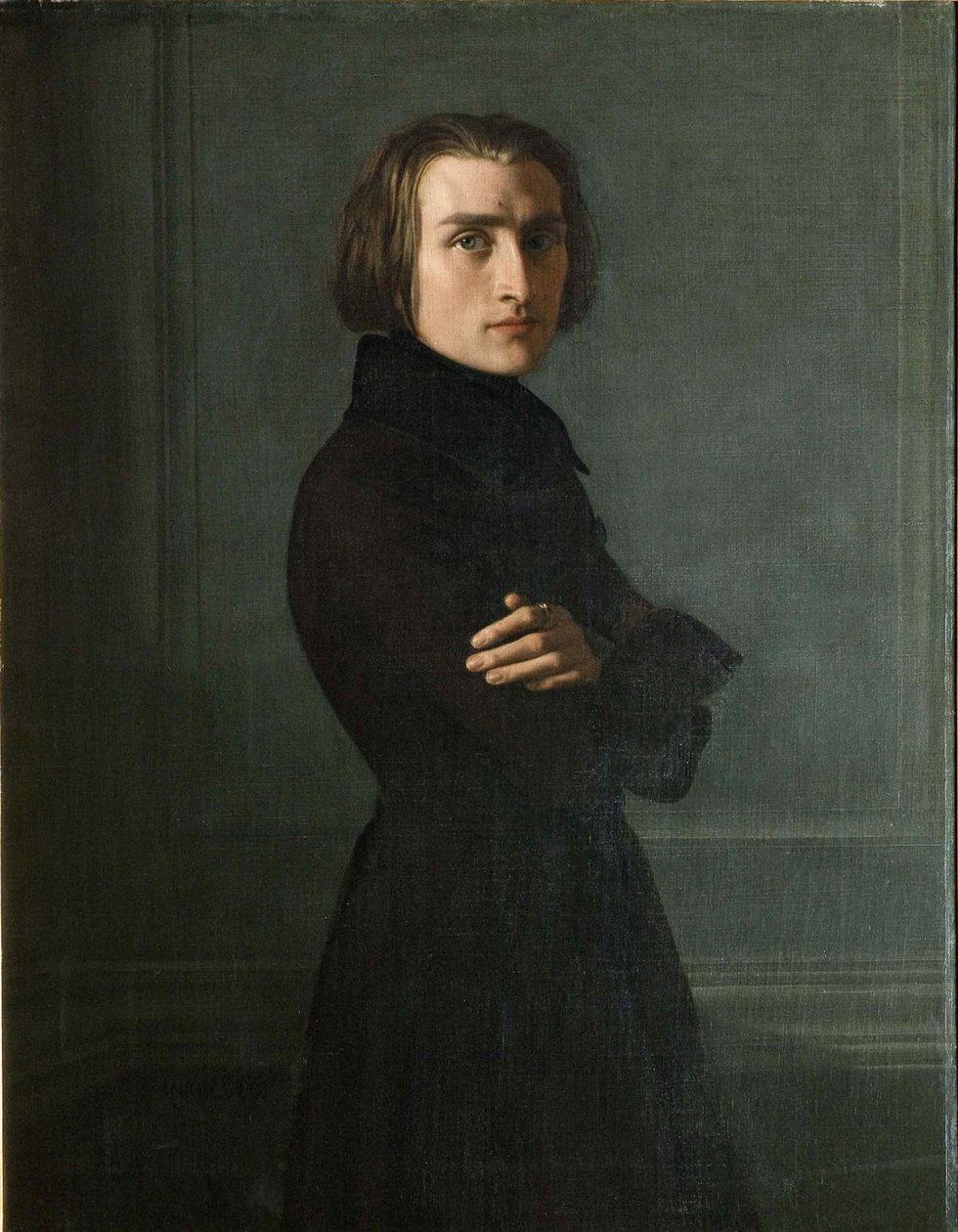 Ritratto del compositore Franz Liszt, 1839 da Henri Lehmann