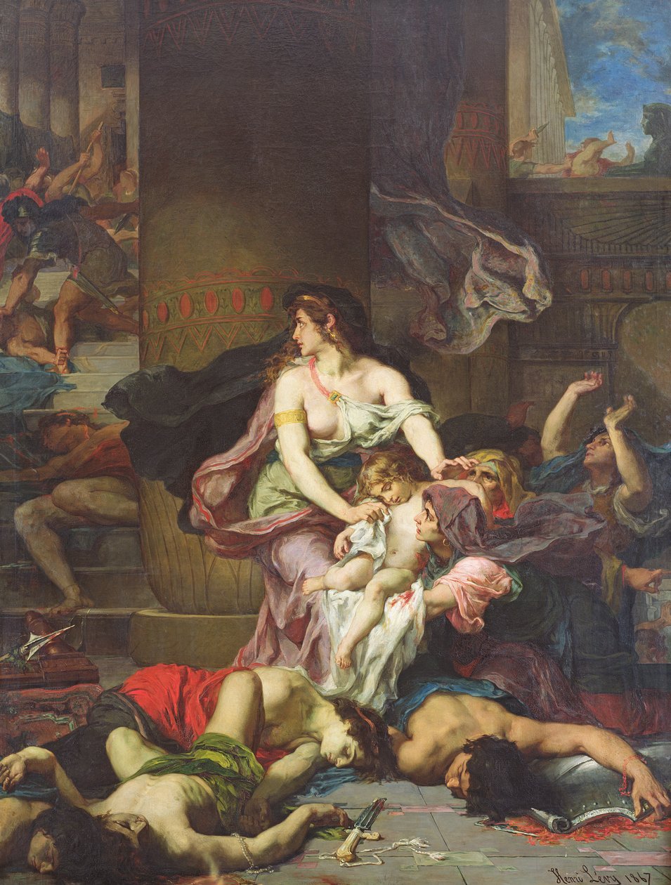 Joas salvato dal massacro della famiglia reale, 1867 da Henri Leopold Levy