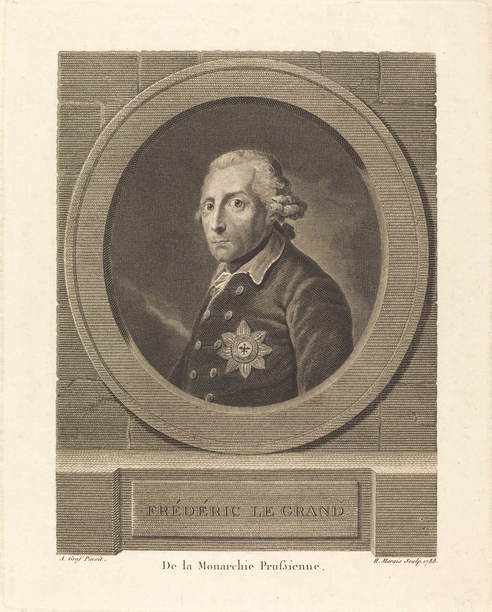 Federico il Grande, Re di Prussia da Henri Marais after Anton Graff