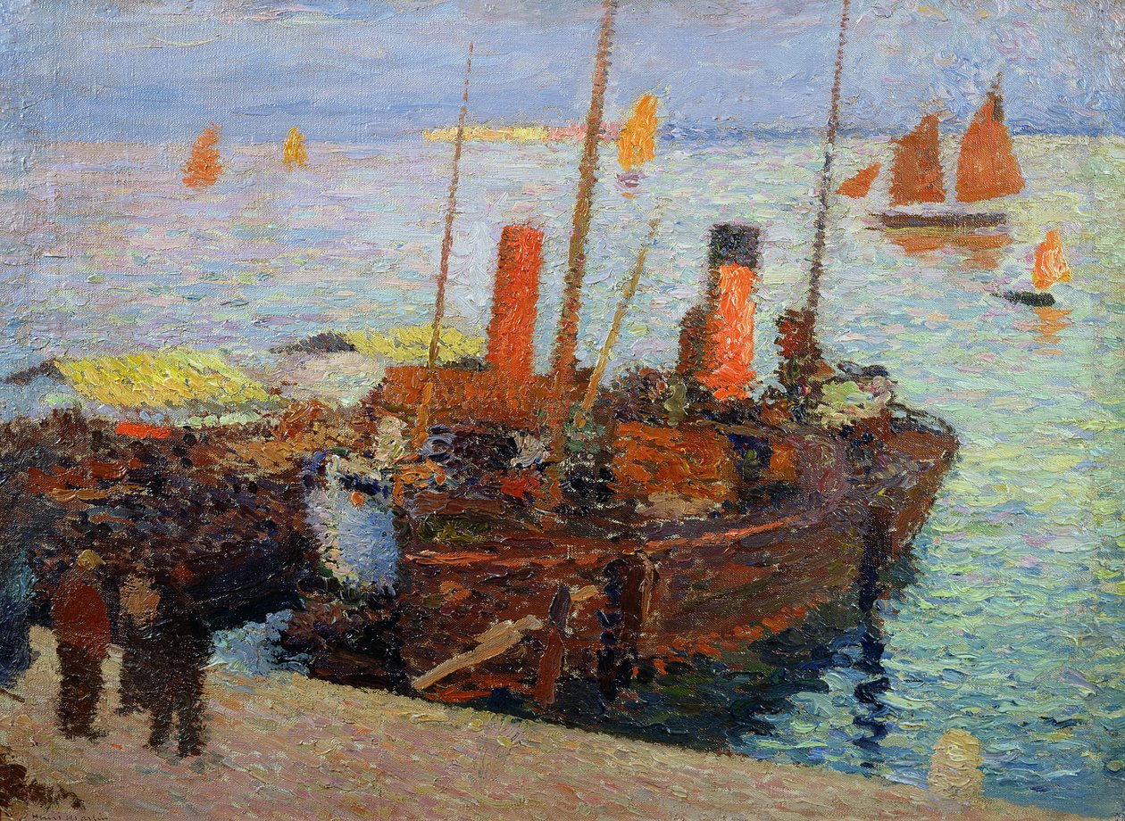 Barche nella baia di St. Malo, c.1910 da Henri Martin