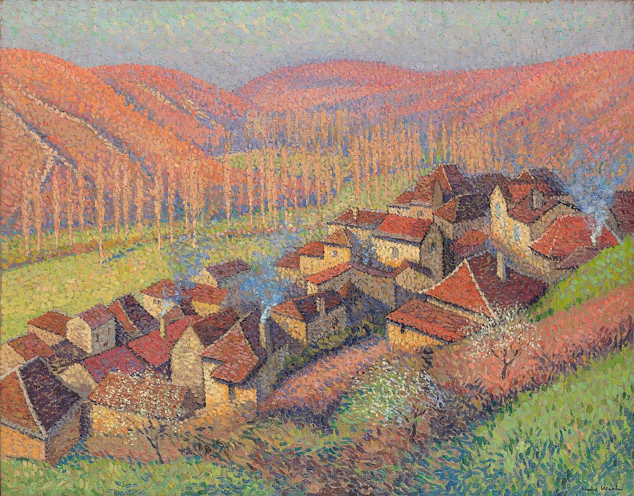 Vista del centro di Labastide du Vert, c.1940 da Henri Martin