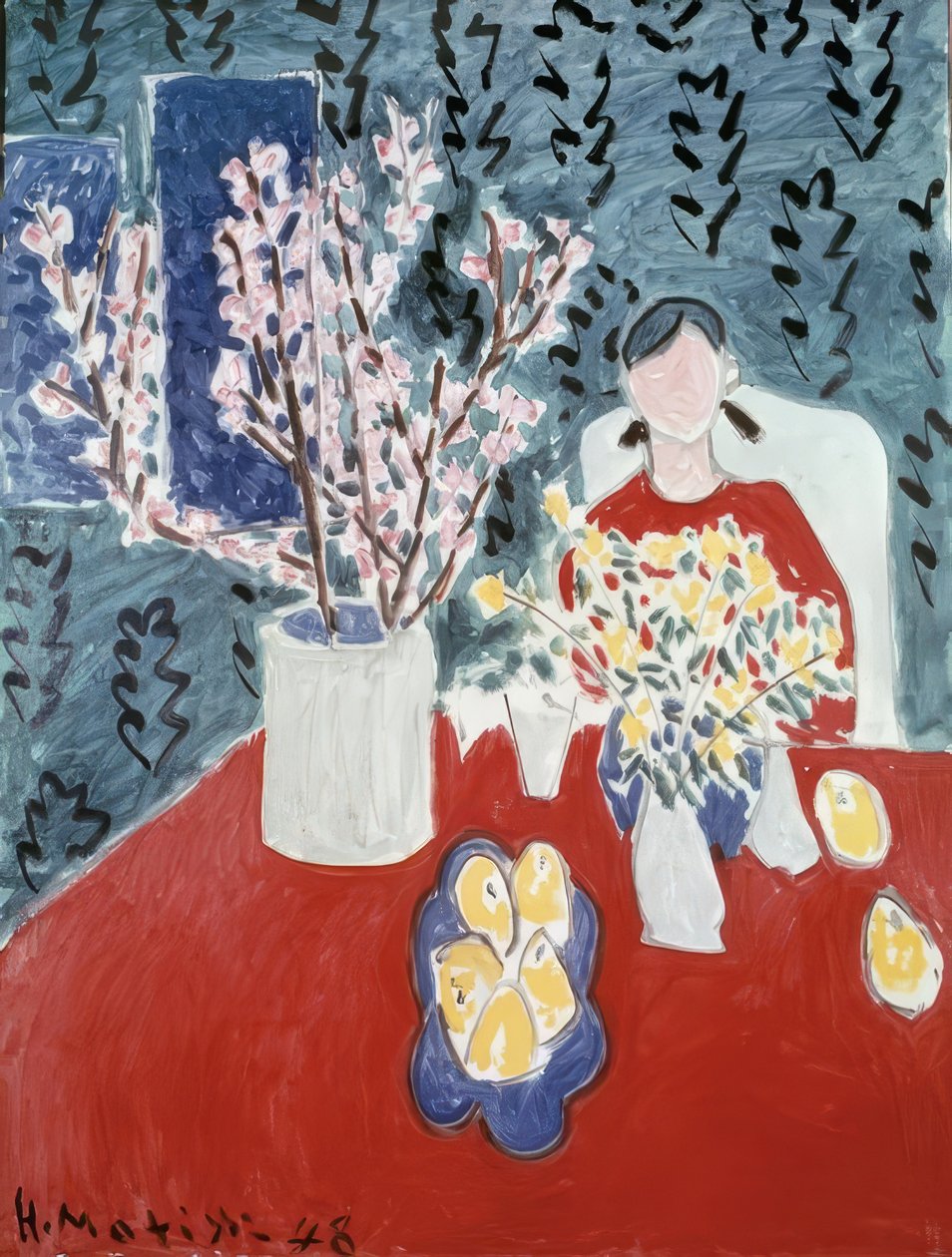 Rami di prugno su sfondo verde da Henri Matisse