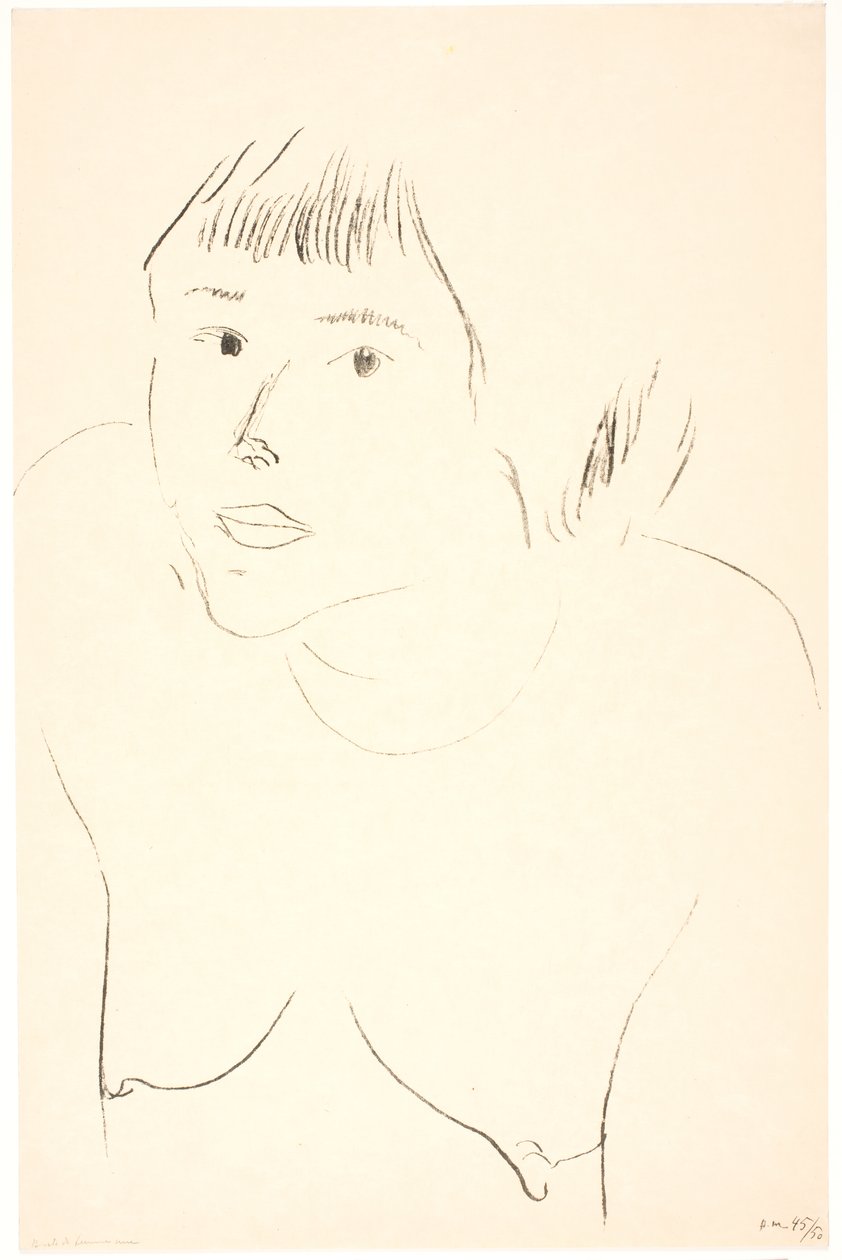 Ritratto a mezzo busto di una donna nuda da Henri Matisse