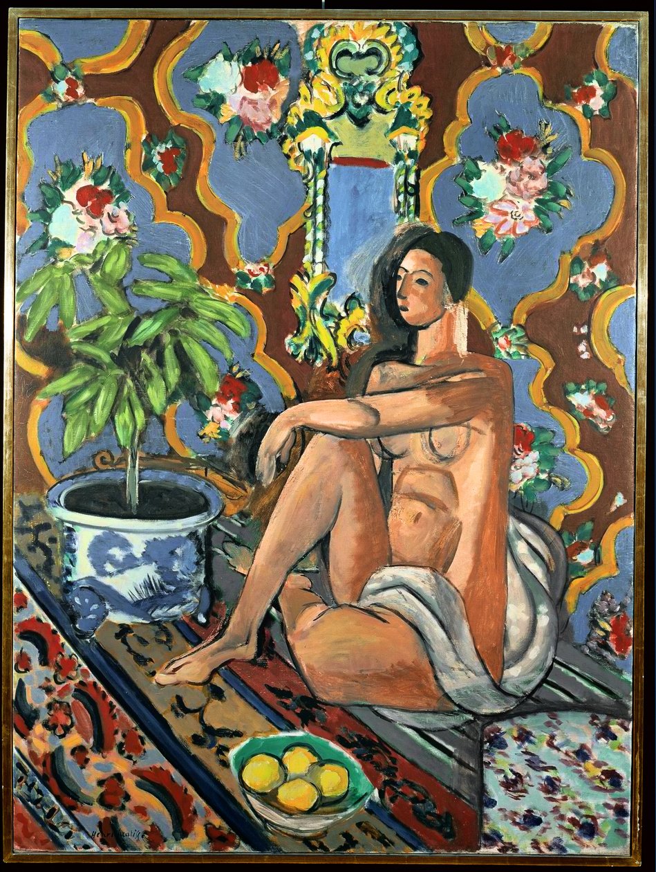 Figura decorativa su fondo ornamentale da Henri Matisse