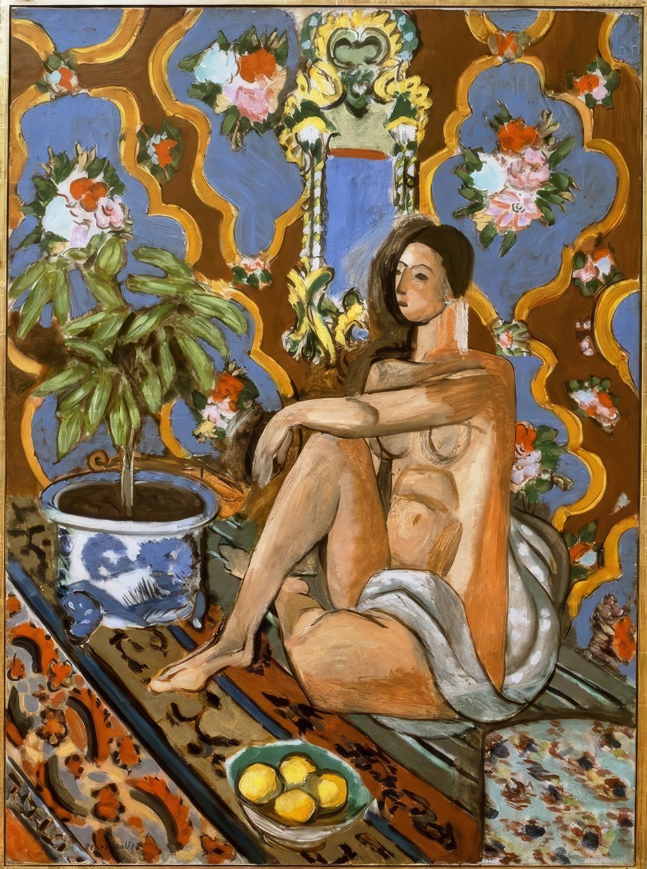 Figura decorativa su sfondo ornamentale da Henri Matisse