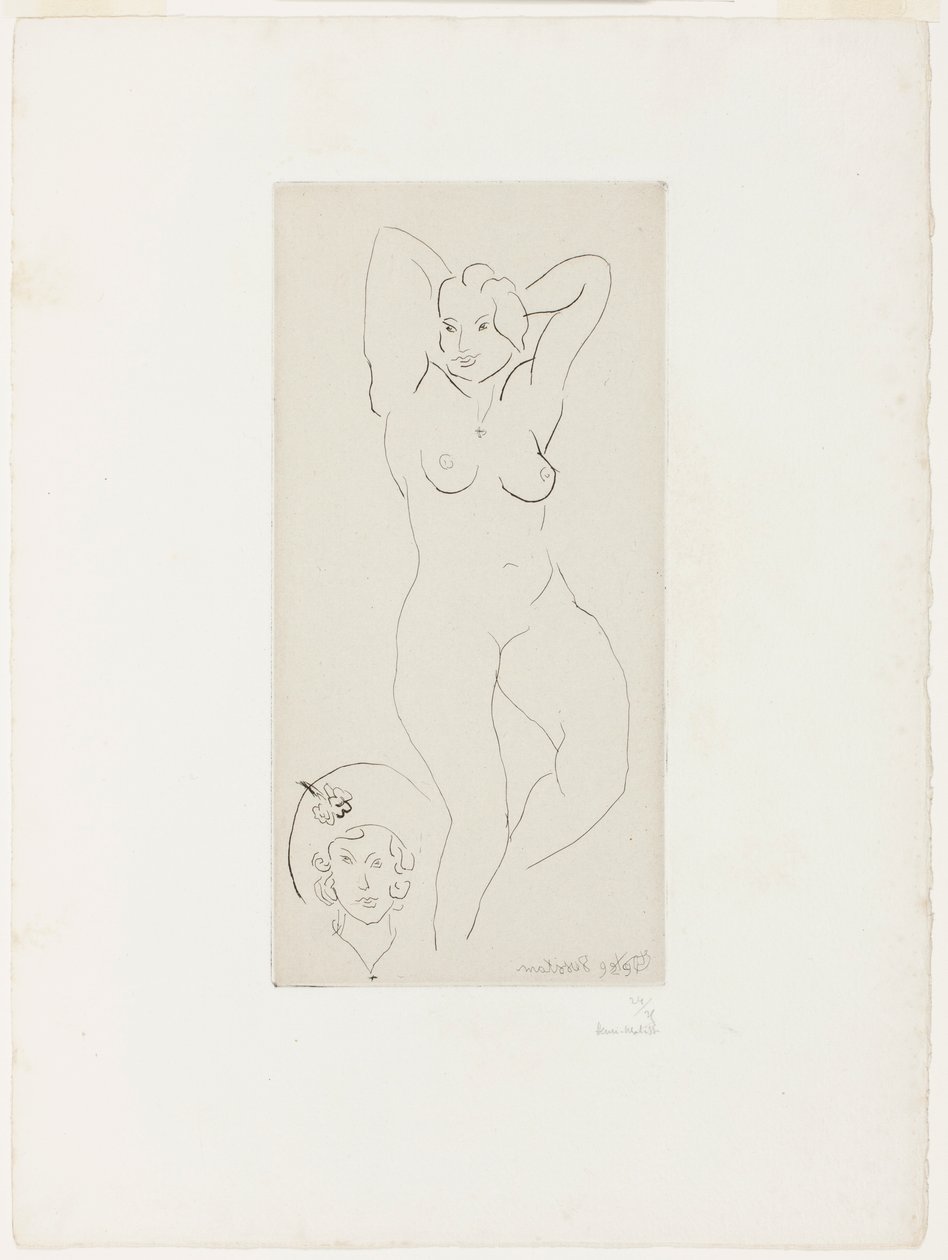 Nudo femminile con braccia alzate e testa di donna da Henri Matisse