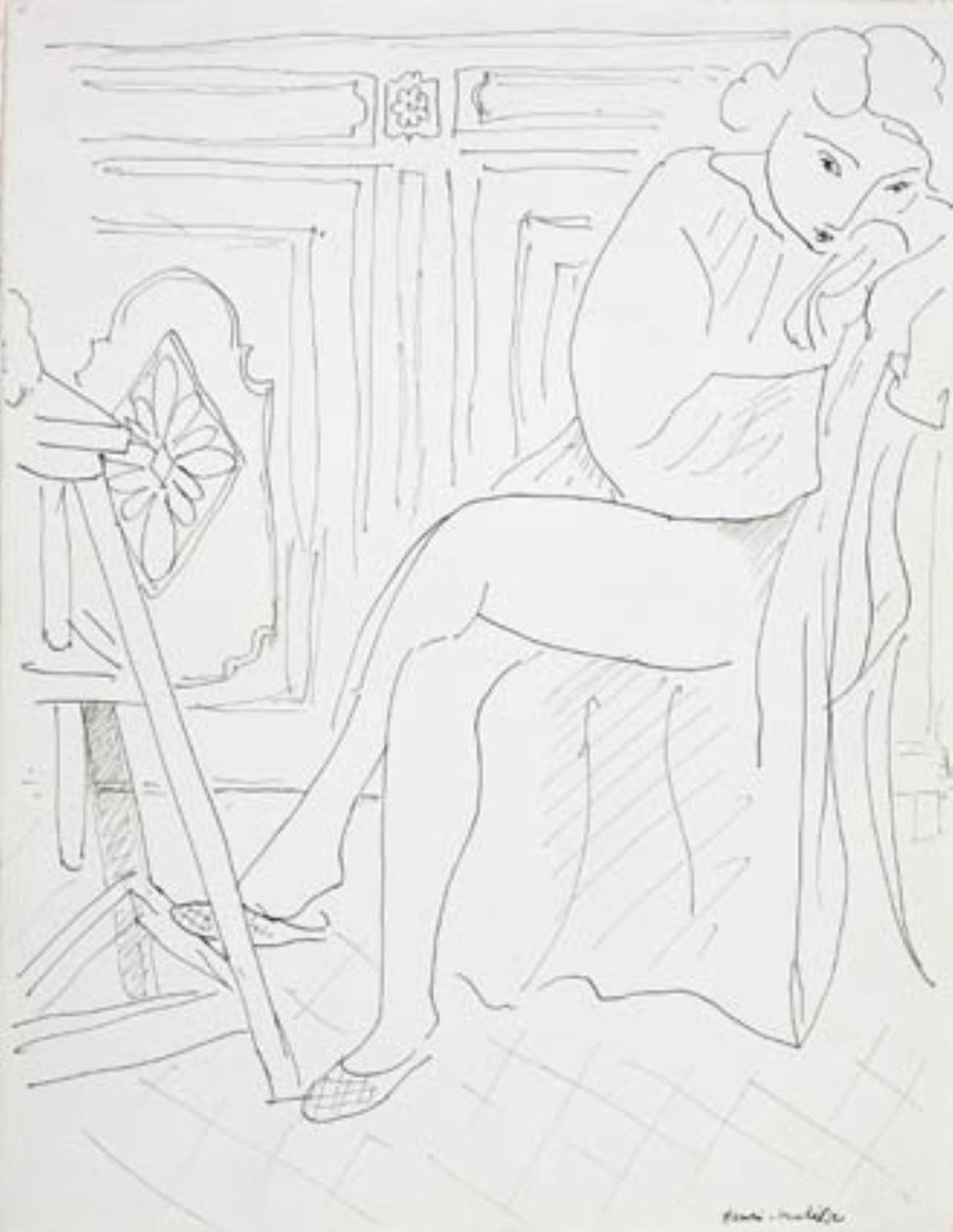 Modella rilassata nello studio da Henri Matisse
