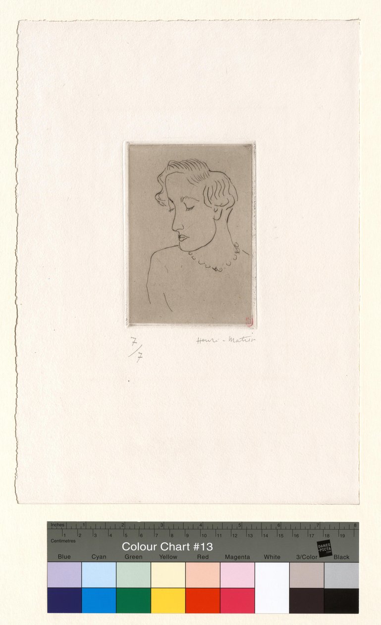Donna con lo sguardo basso, di tre quarti a sinistra da Henri Matisse