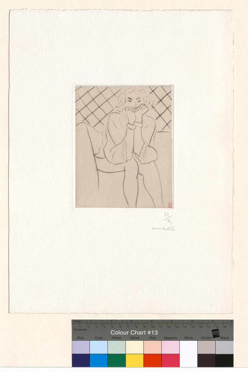 Figura seduta, mani al mento da Henri Matisse