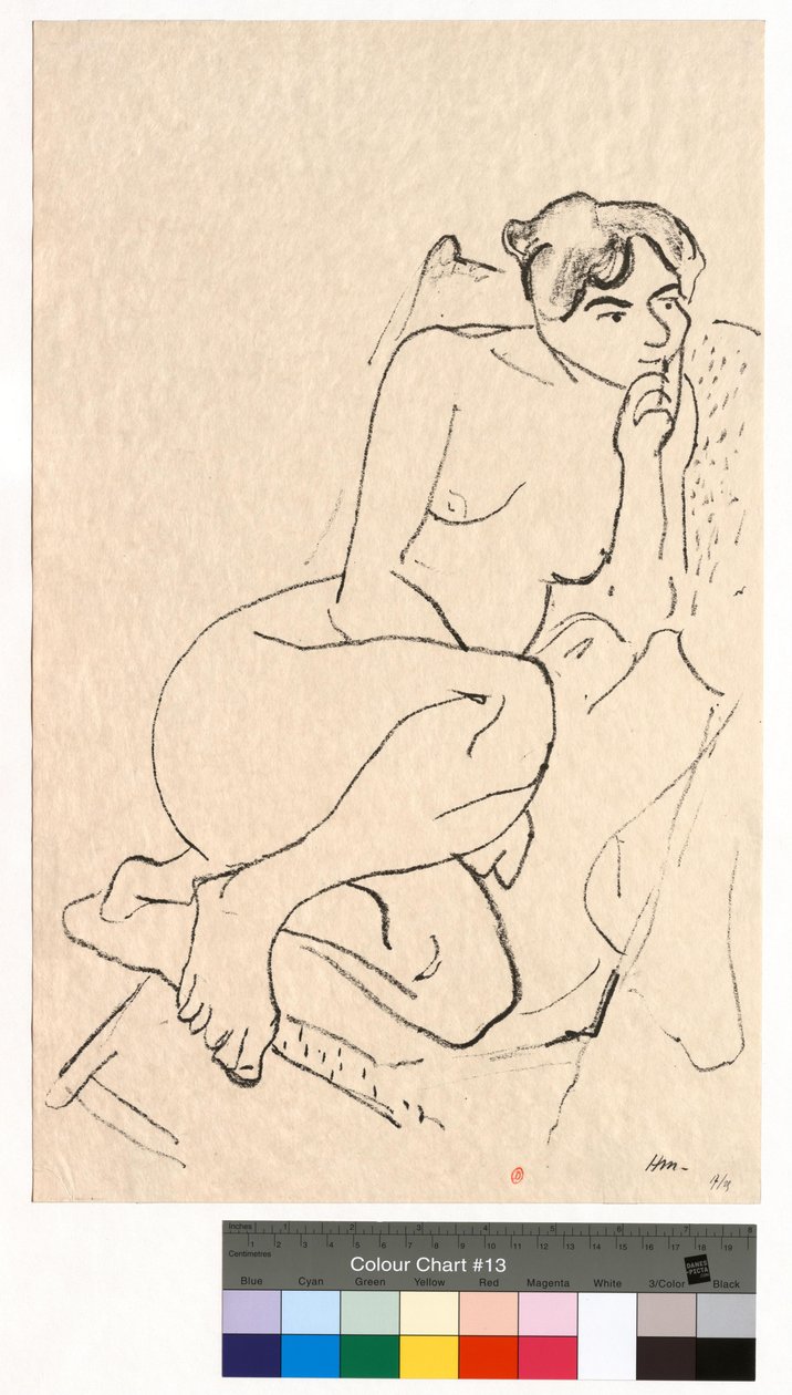 Figura pensierosa su una sedia pieghevole da Henri Matisse