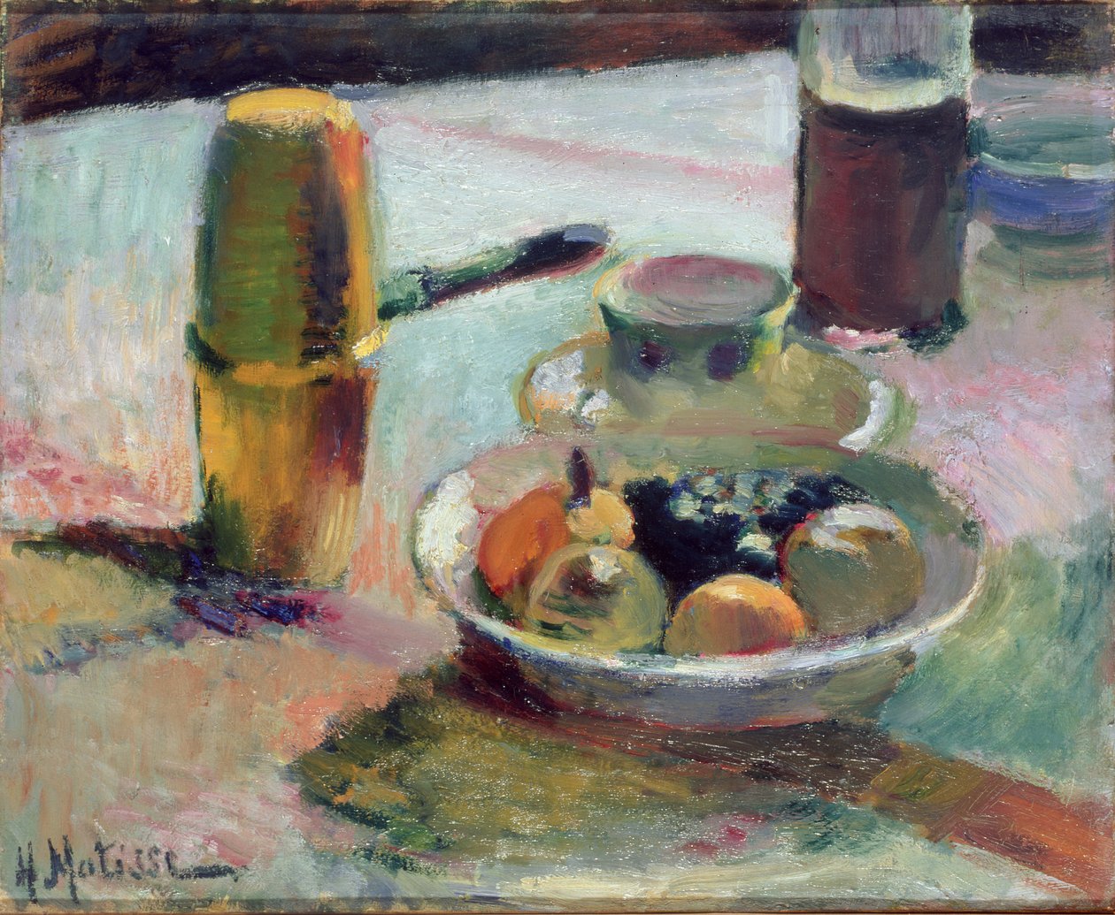 Frutta e caffettiera, 1898 circa (olio su tela) da Henri Matisse