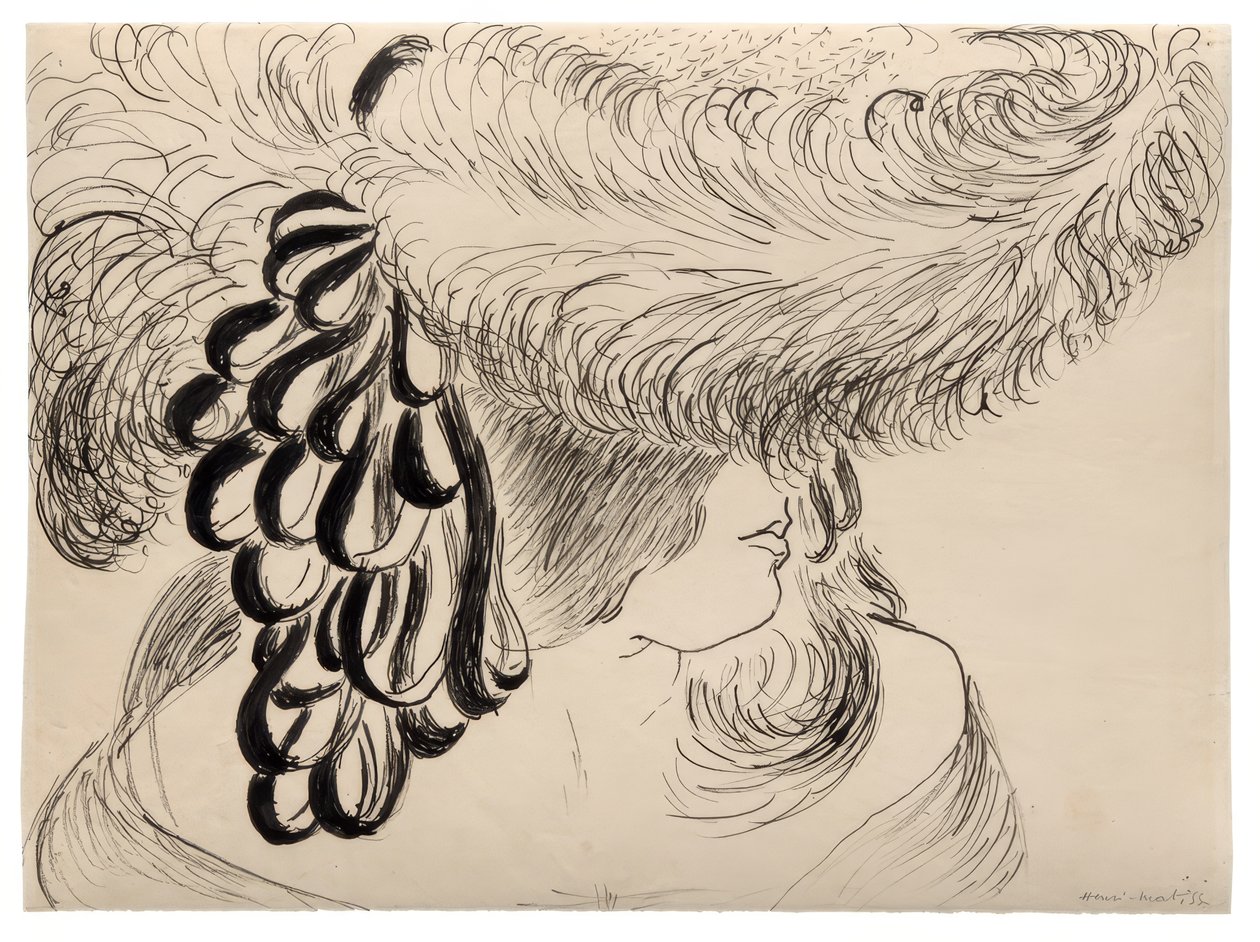 Ragazza con cappello piumato (Mlle Antoinette) da Henri Matisse