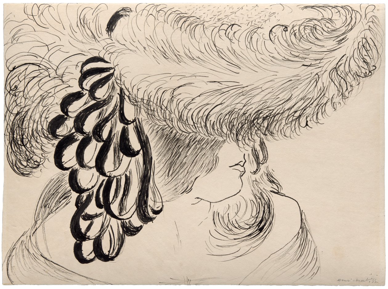 Ragazza con cappello piumato (Mlle Antoinette) da Henri Matisse