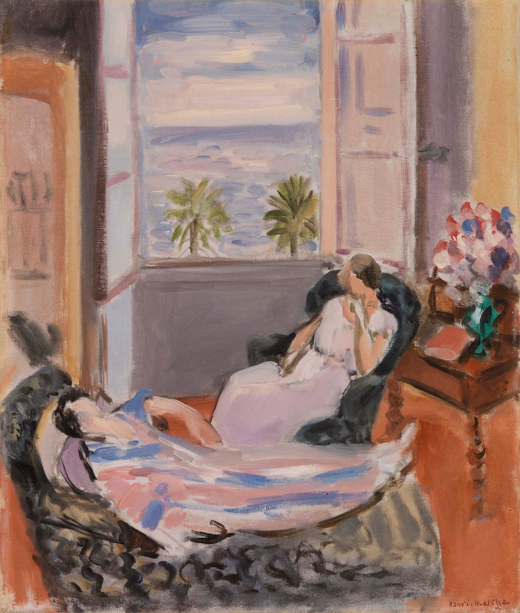 Interno con due figure, finestra aperta da Henri Matisse
