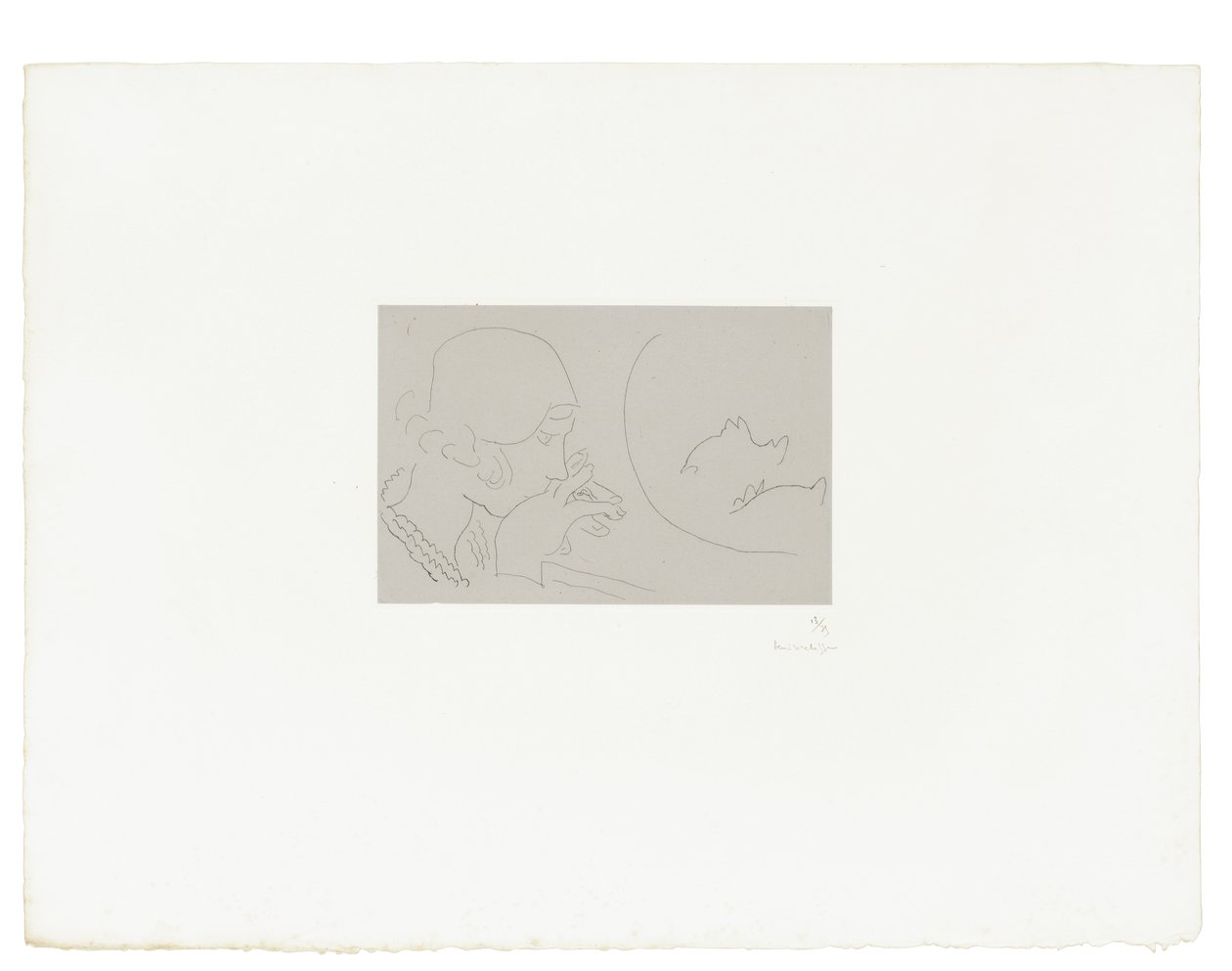 Giovane donna che contempla un barattolo di pesce rosso da Henri Matisse