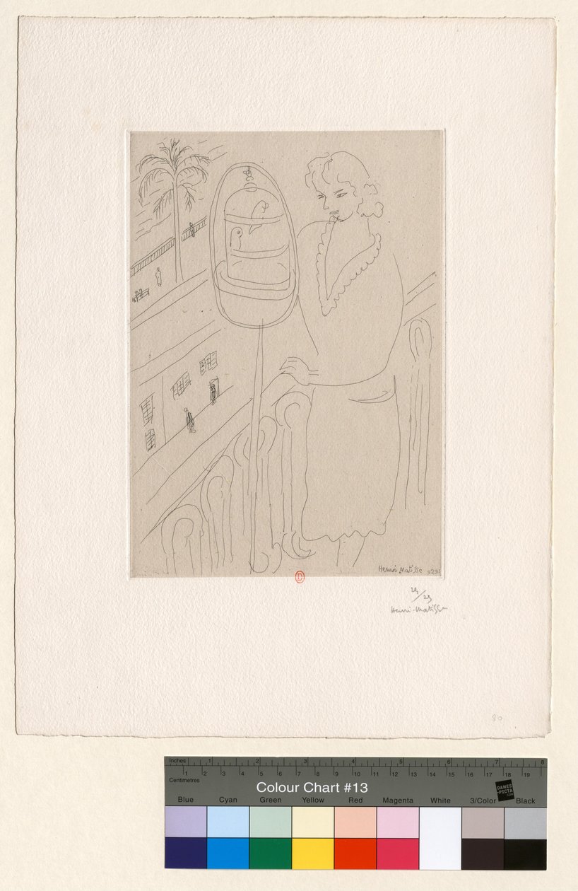 Giovane donna al balcone che osserva dei parrocchetti da Henri Matisse