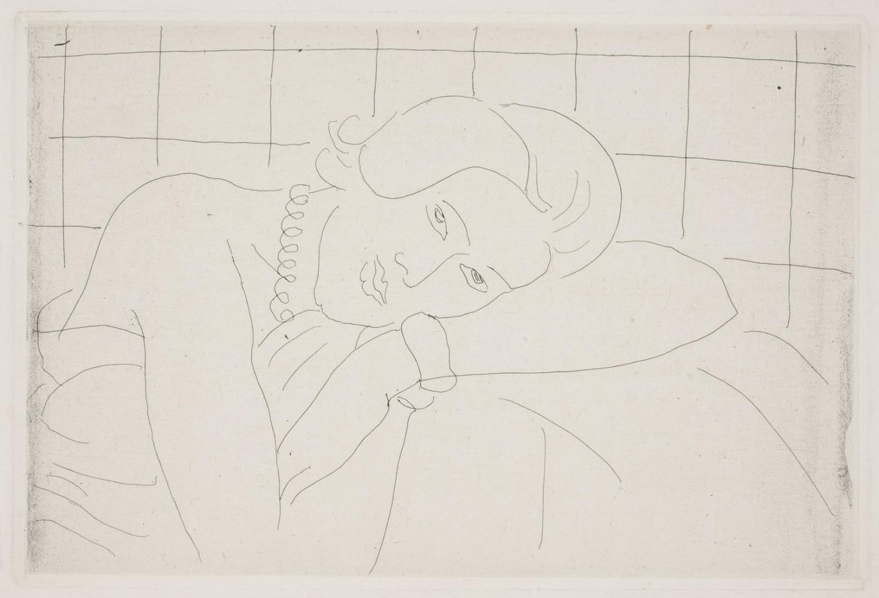 Donna che appoggia la testa sul braccio. Mezza figura da Henri Matisse