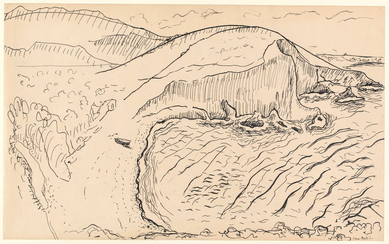 Paesaggio (penna e inchiostro su carta) da Henri Matisse