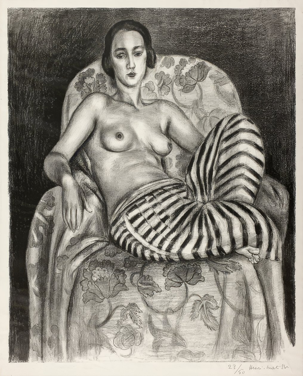 Grande odalisca in pantaloni a righe da Henri Matisse