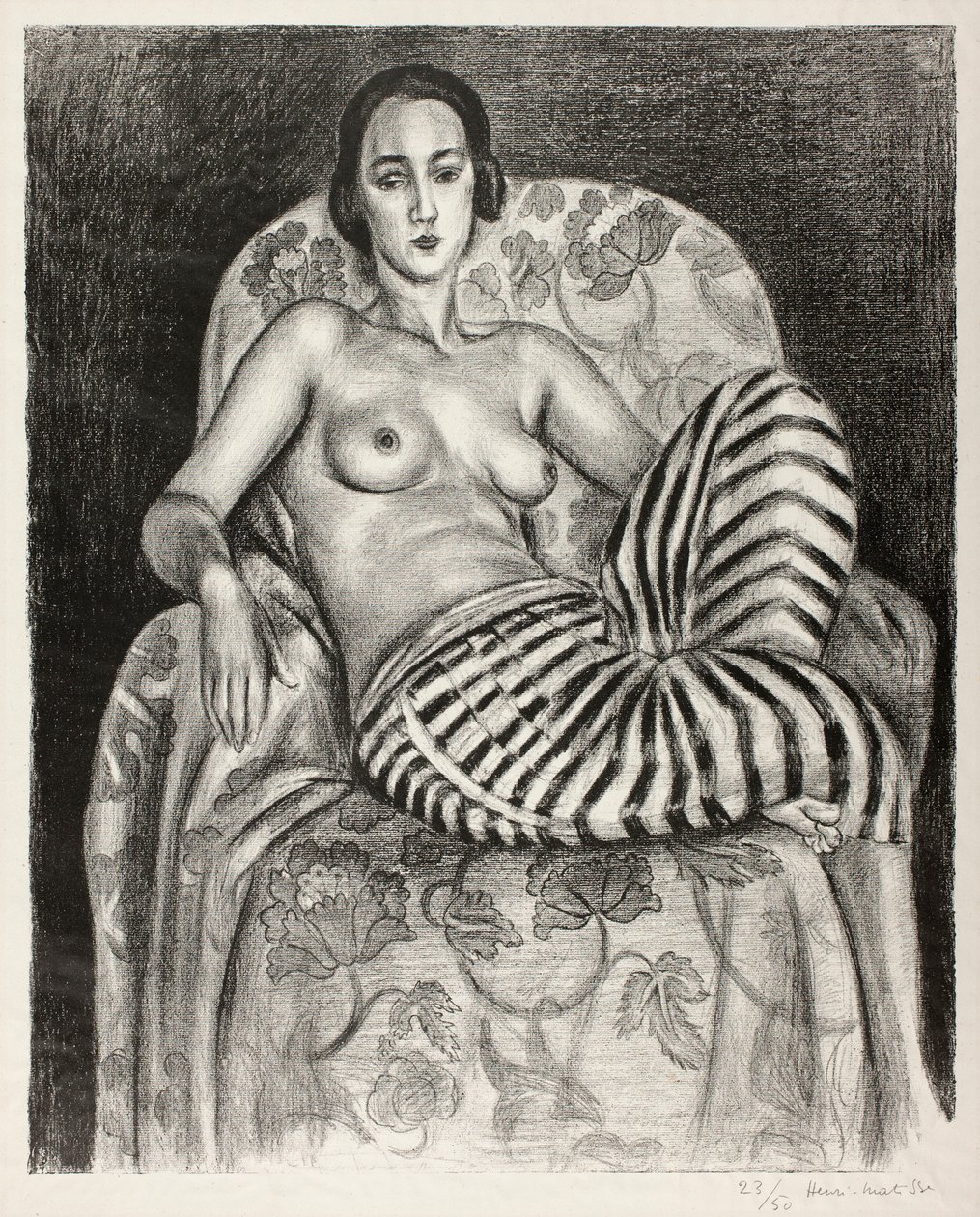 Grande odalisca in pantaloni a righe da Henri Matisse