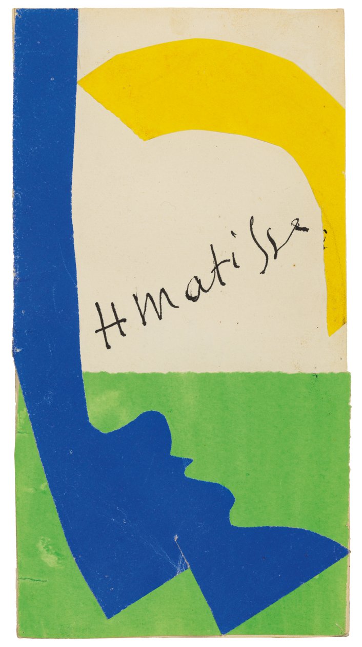 Maquette per la quarta di copertina del catalogo della mostra "Henri Matisse, Papiers decoupes". da Henri Matisse