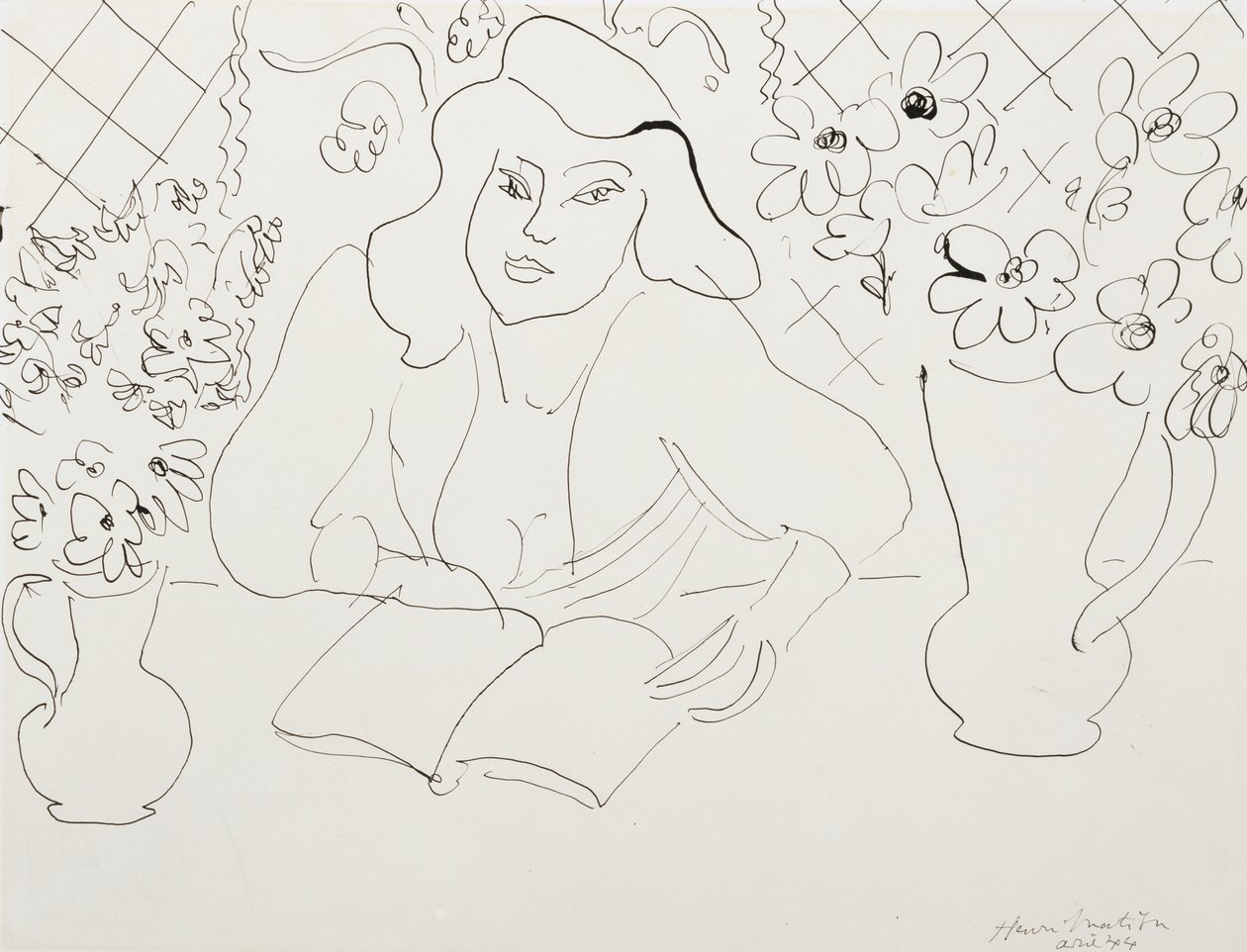 Modello con libro da Henri Matisse